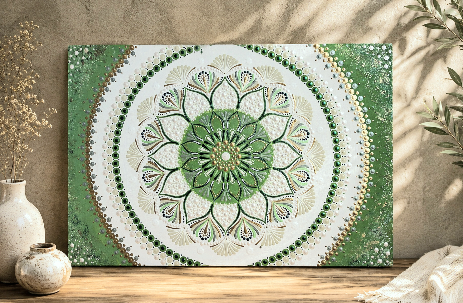 Pontozott mandala - Harmónia és megújulás, 30×45 cm
