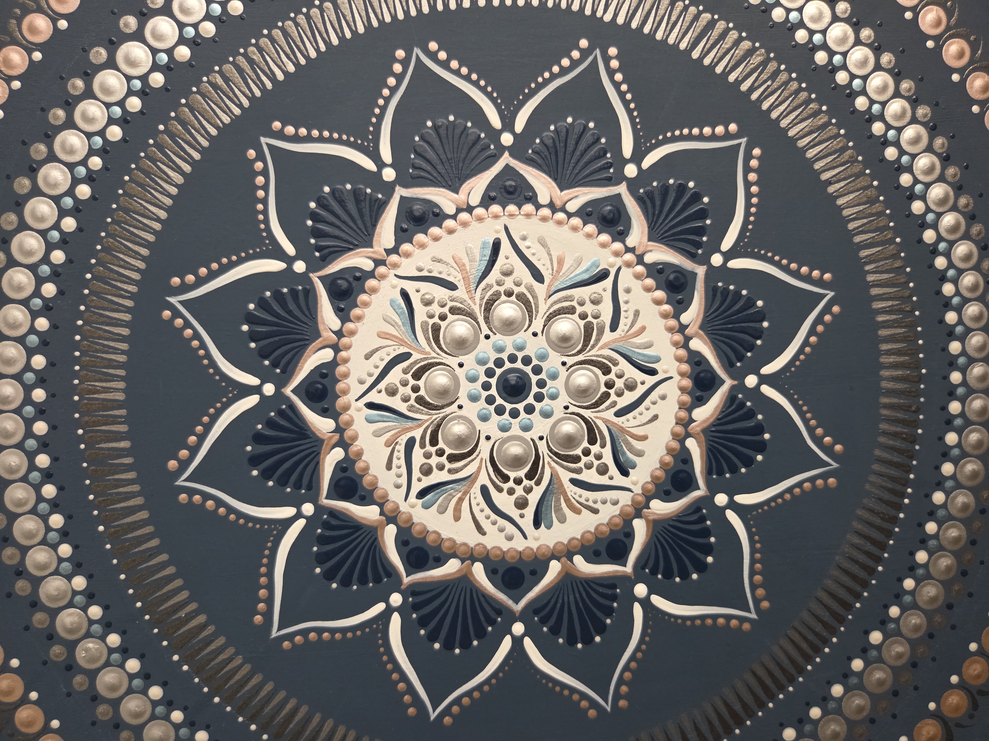 Pontozott mandala - Kék nyugalom, 30×45 cm