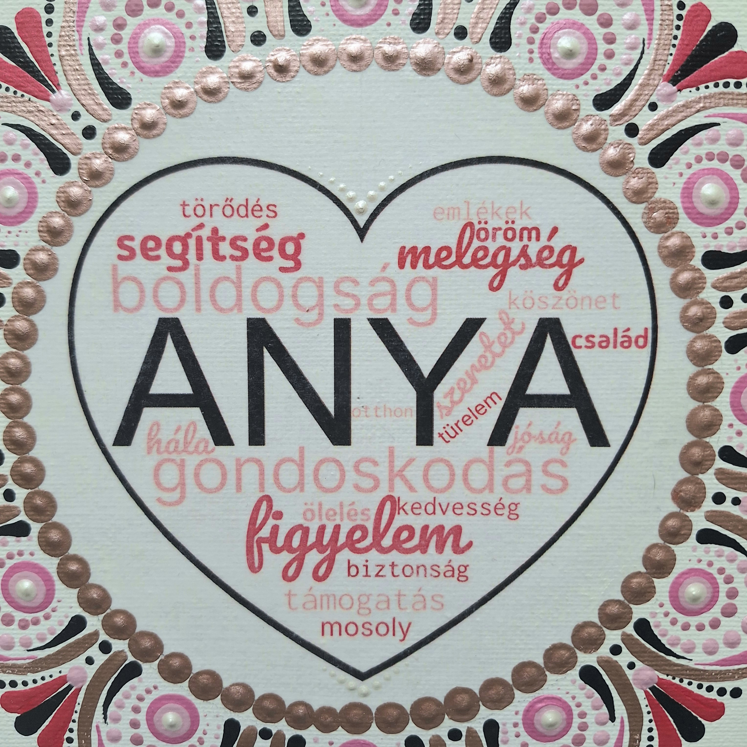 Anya - kézzel festett, szívhez szóló mandala ajándék